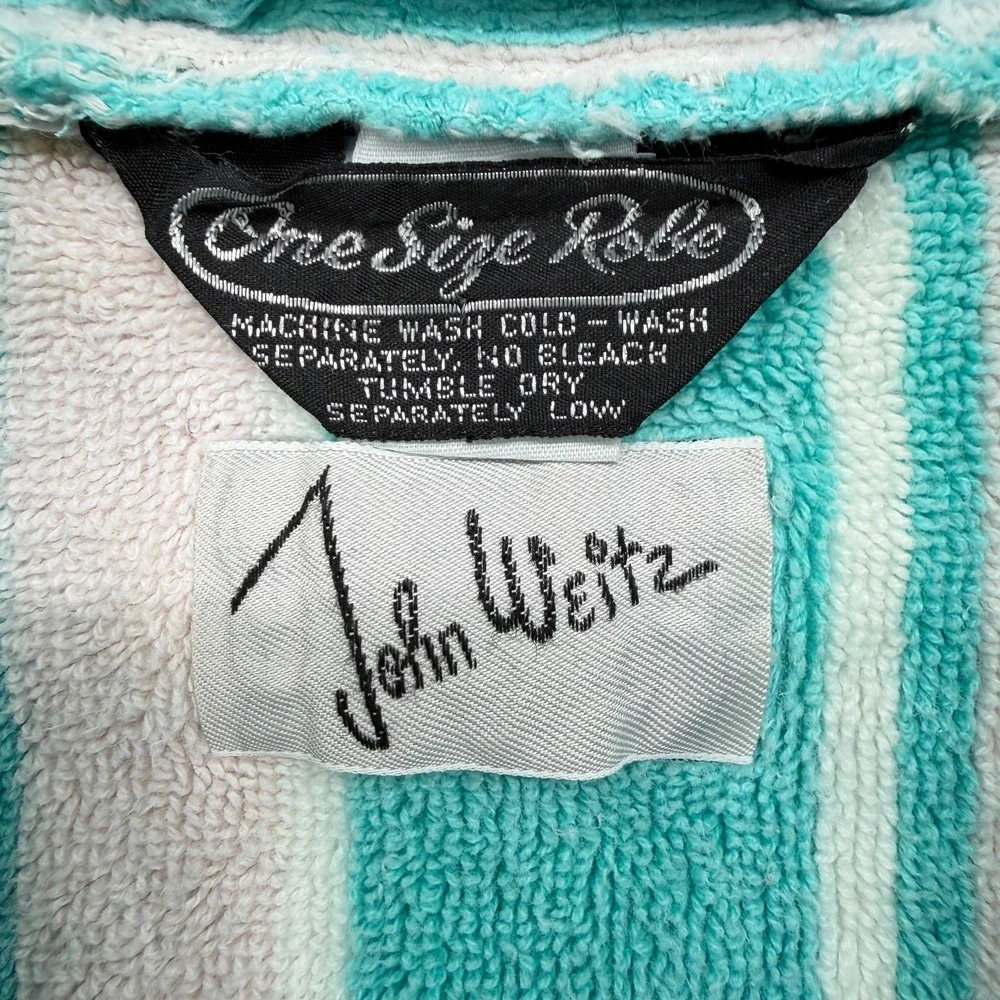 Vintage Terry Cloth Mens Robe One Size Pockets Belted Smoking Jacket Old Money